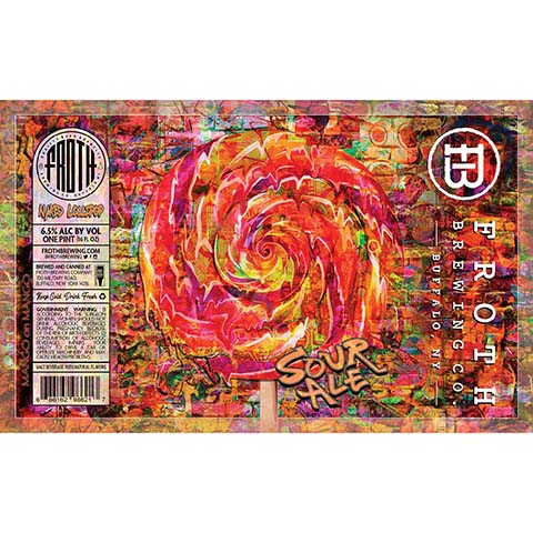 Froth Naked Lollipop Sour Ale (Mango on Mango) by Froth Craft Brewery, beer label