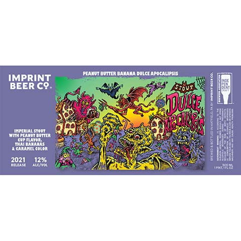 Imprint Peanut Butter Banana Dulce Apocalipsis Imperial Stout by Imprint Beer Company, beer label