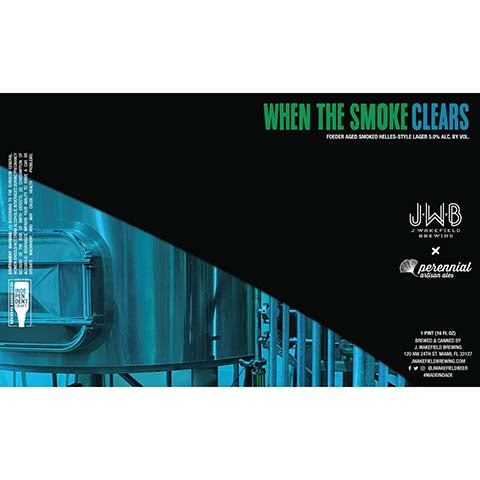 J. Wakefield When The Smoke Clears Helles Lager by J Wakefield Brewing, beer label