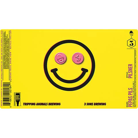 Tripping Animals Pepas Pils by Tripping Animals Brewing Co., beer label