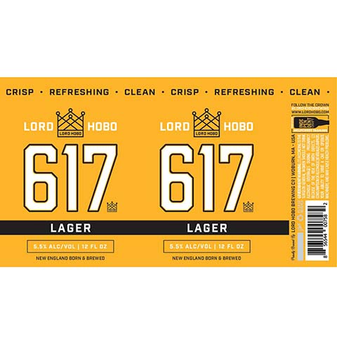 Lord Hobo 617 Lager by Lord Hobo Brewing Co, beer label