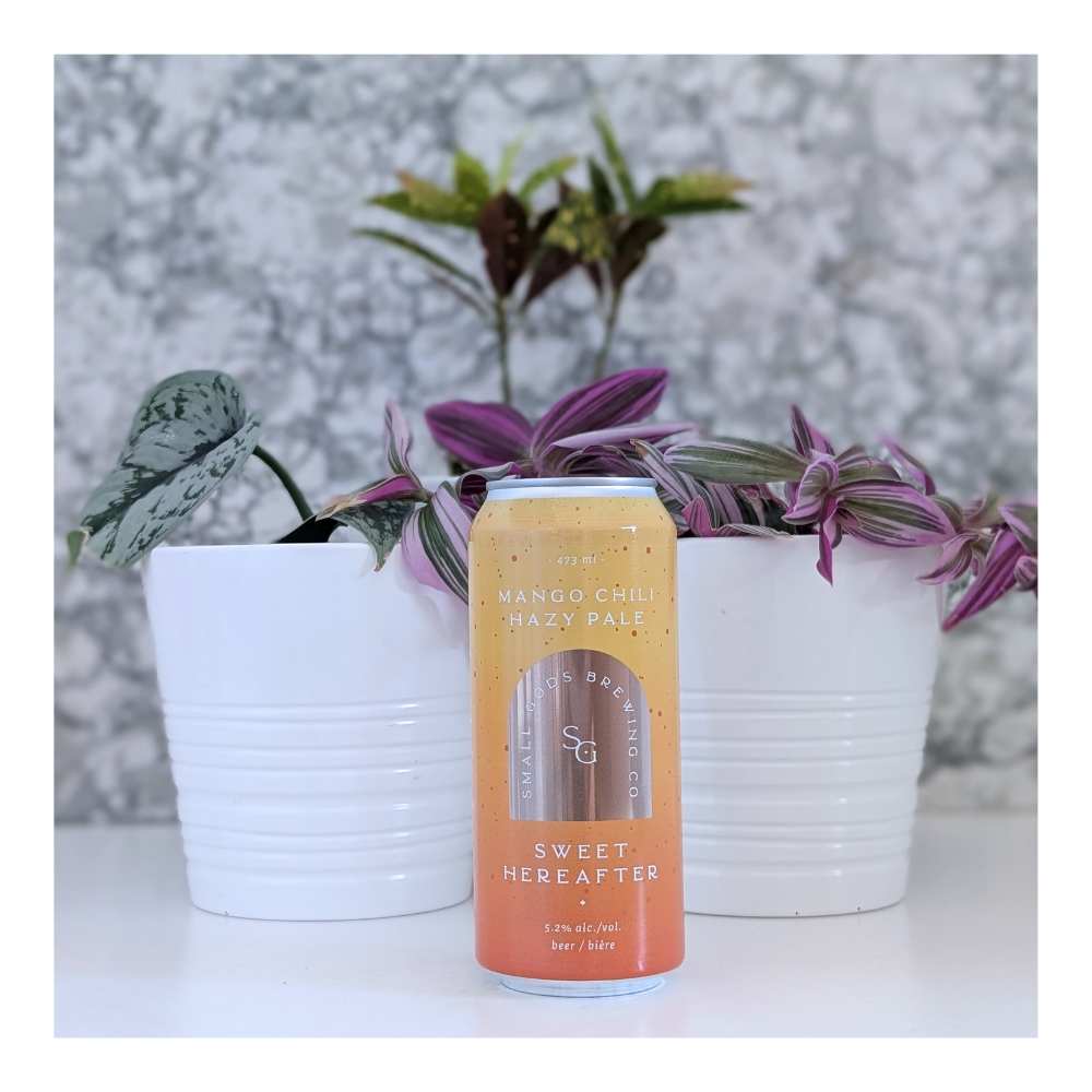 Sweet Hereafter Mango Chili Hazy Pale Ale by Small Gods Brewing Co., beer label