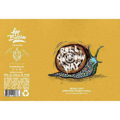 Hop Butcher Roll Your Own Way Imperial Stout by Hop Butcher For the World, beer label