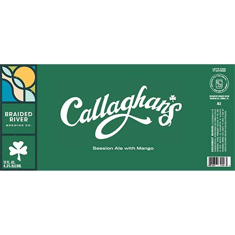 Braided River Callaghans Session Ale by Braided River Brewing Company, beer label