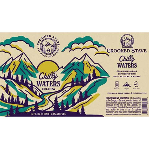 Crooked Stave Chilly Waters Cold IPA by Crooked Stave Artisan Beer Project, beer label