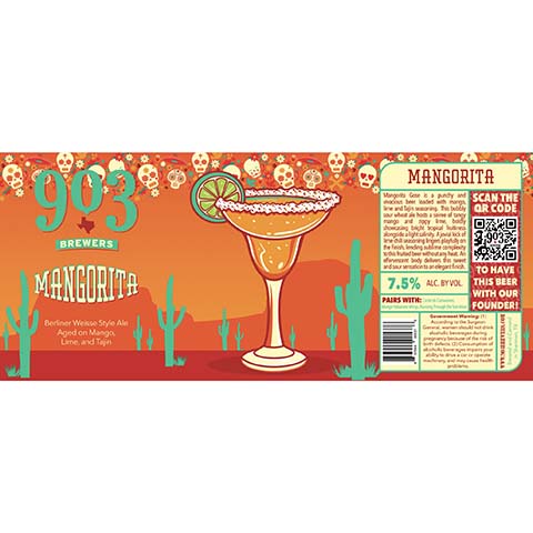 903 Brewers Mangorita Berliner Weisse Ale by 903 Brewers, beer label