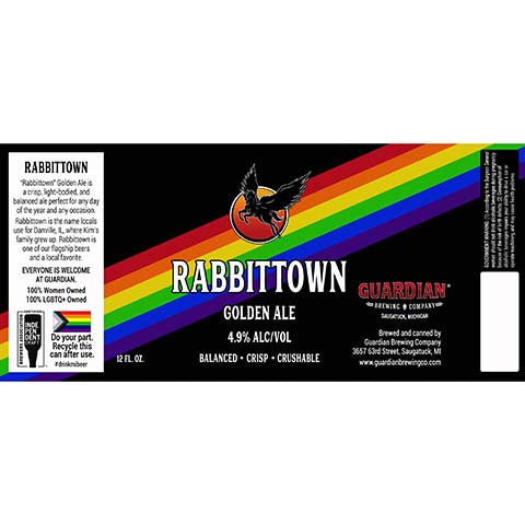 Guardian Rabbitown Golden Ale by Guardian Brewing Company, beer label