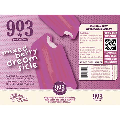 903 Brewers Mixed Berry Dreamsicle Slushy Berliner Weisse Ale by 903 Brewers, beer label