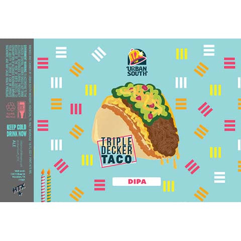 Urban South Triple Decker Taco DIPA by Urban South Brewery, beer label