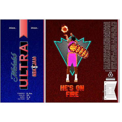 Michaelob Ultra He's On Fire by Anheuser-Busch, beer label