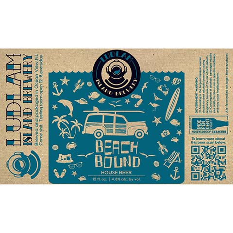 Ludlam Beach Bound House Beer by Ludlam Island Brewery, beer label