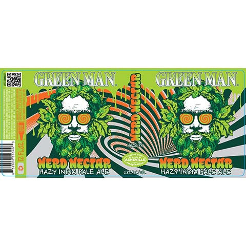 Green Man Nerd Nectar Hazy IPA by Green Man Brewing Co, beer label