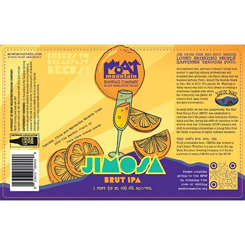 Moat Mountain Jimosa Brut IPA by Moat Mountain Brewing Company, beer label
