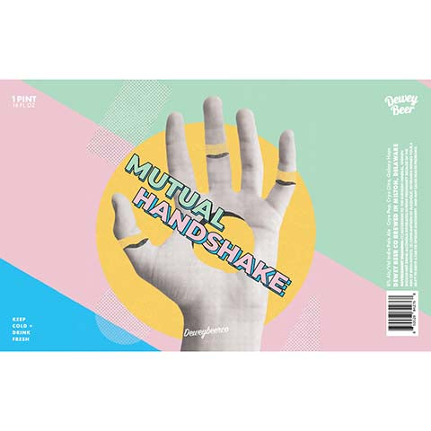 Dewey Beer Mutual Handshake IPA by Dewey Beer Co., beer label