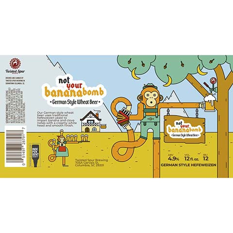 Not Your Bananabomb German-Style Wheat Beer by Twisted Spur Brewing, beer label