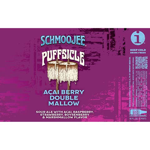 Imprint Beer Schmoojee Puffsicle Acai Berry Double Mallow Sour Ale by Imprint Beer Company, beer label