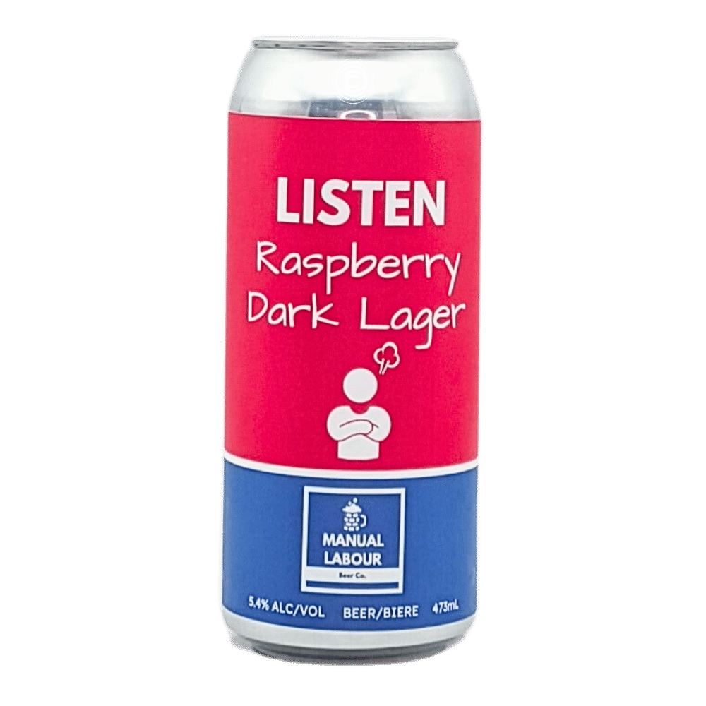 Listen Dark Lager by Manual Labour Beer Co., beer label
