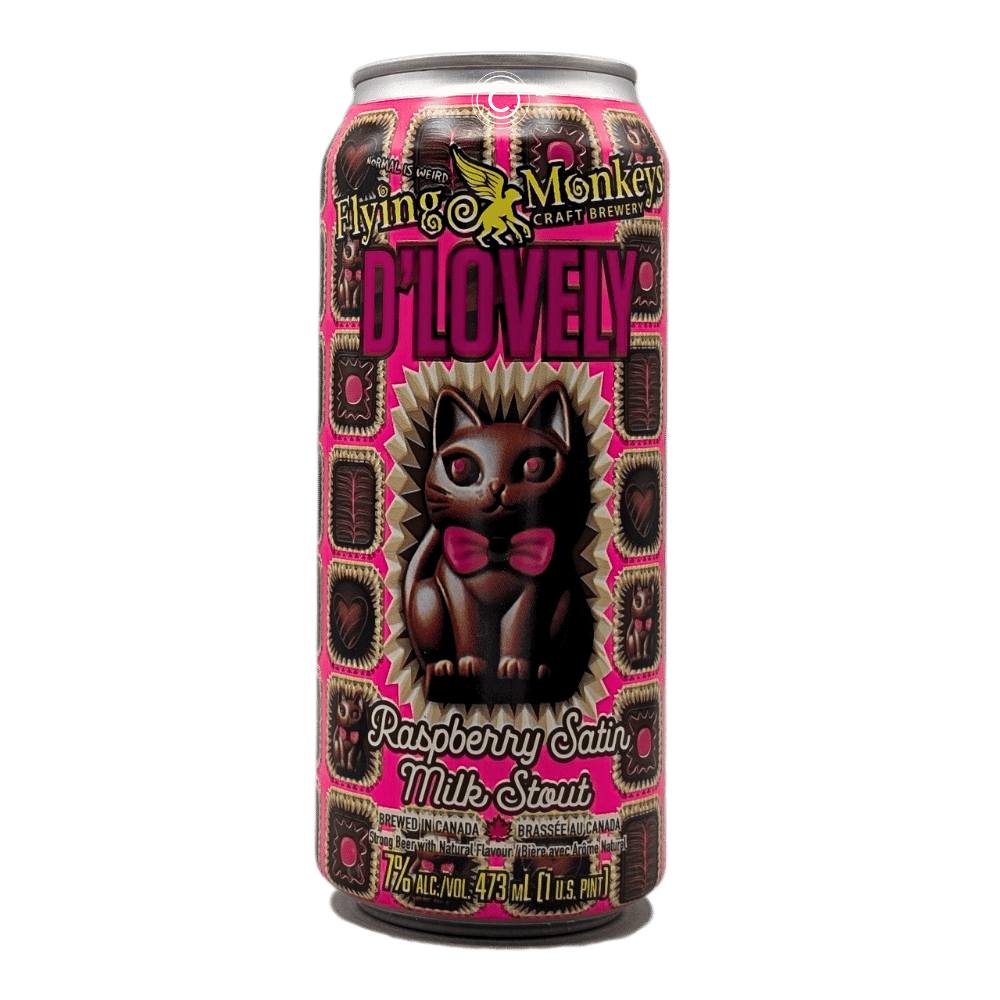 D'Lovely Raspberry Satin Chocolate Stout by Flying Monkeys Craft Brewery, beer label