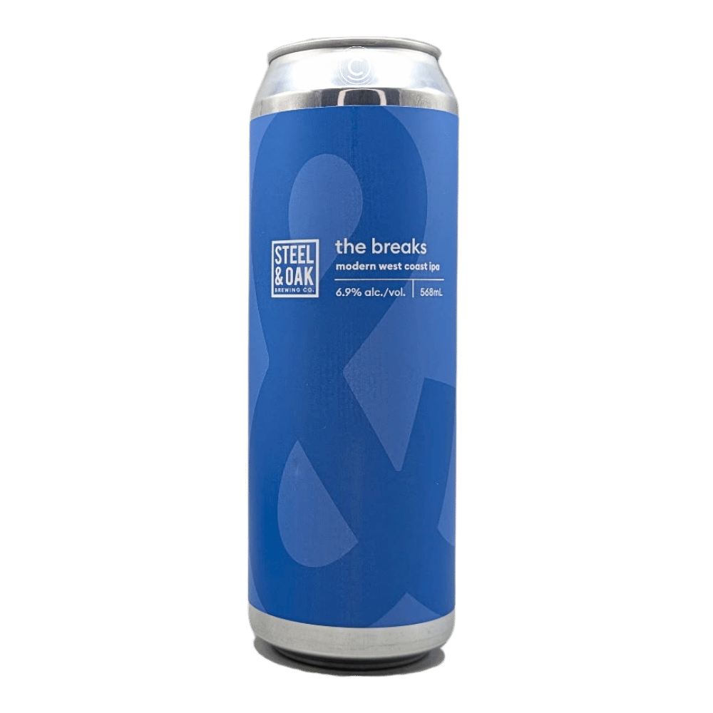 The Breaks Modern West Coast IPA by Steel & Oak Brewing Co., beer label