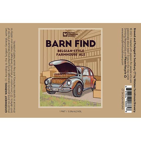 Watson Farmhouse Barn Find Belgian-Style Farmhouse Ale by Watson Farmhouse Brewery, beer label