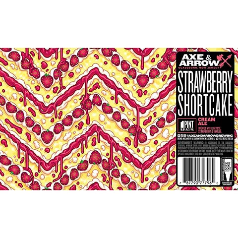 Axe & Arrow Strawberry Shortcake Cream Ale by Axe & Arrow Brewing, beer label