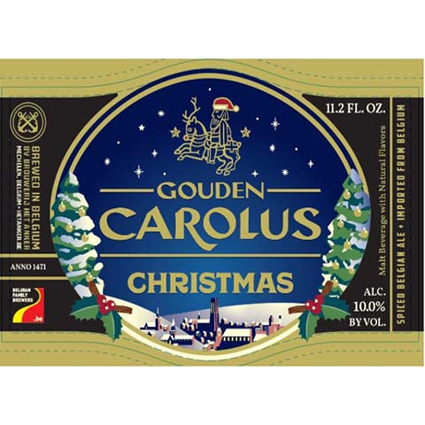 Gouden Carolus Christmas Spiced Belgian Ale by Het Anker, beer label