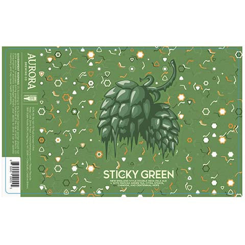 Aurora Sticky Green DIPA by Aurora Brewing Co., beer label