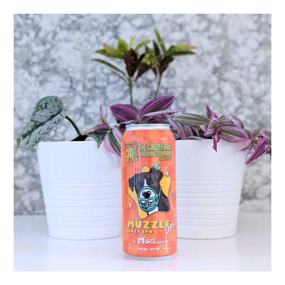 Muzzle Up Hazy IPA by The Grizzly Paw Brewing Company, beer label