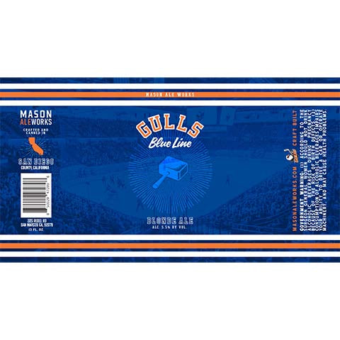Mason Aleworks Gulls Blue Line Blonde Ale by Mason Aleworks, beer label