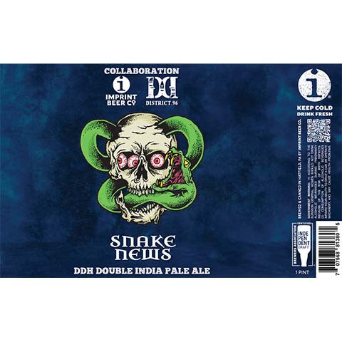 Imprint Snake News DIPA by Imprint Beer Company, beer label
