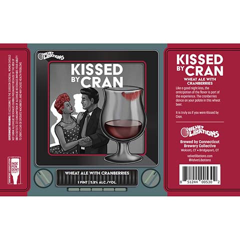 Connecticut Kissed By Cran Wheat Ale by Connecticut Brewery Collective, beer label