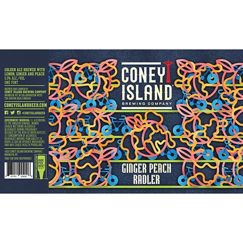Coney Island Ginger Peach Radler by Coney Island Beer, beer label