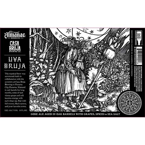 Almanac Uva Bruja Gose Ale by Almanac Beer Company, beer label