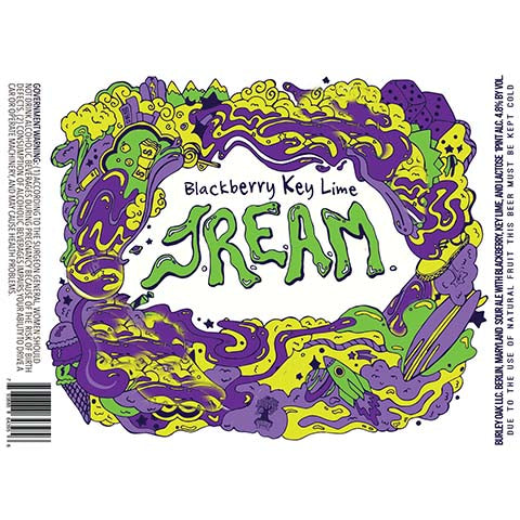 Burley Oak Blackberry Key Lime JREAM Sour by Burley Oak Craft Brewery, beer label