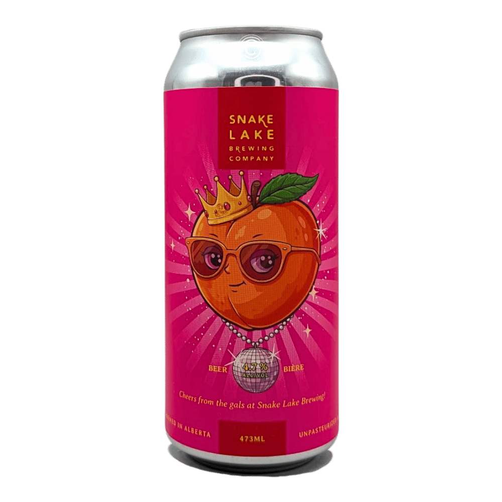 Peachy Queen Peach Jasmine Wheat Ale by Snake Lake Brewing Company, beer label