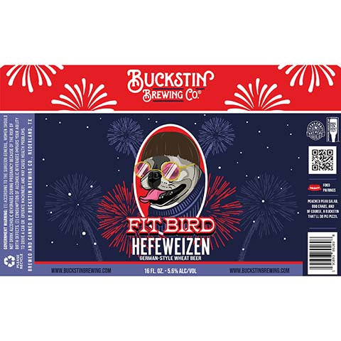 Buckstin Fit Bird Hefeweizen German Wheat Beer by Buckstin Brewing Co., beer label