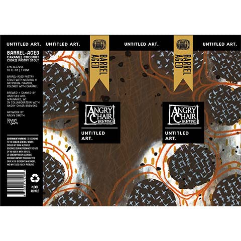 Untitled Art Barrel-Aged Caramel Coconut Cookie Pastry Stout by Untitled Art, beer label