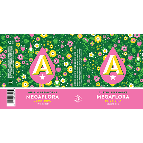 Megaflora Juicy DIPA by Austin Beerwoks LLC, beer label