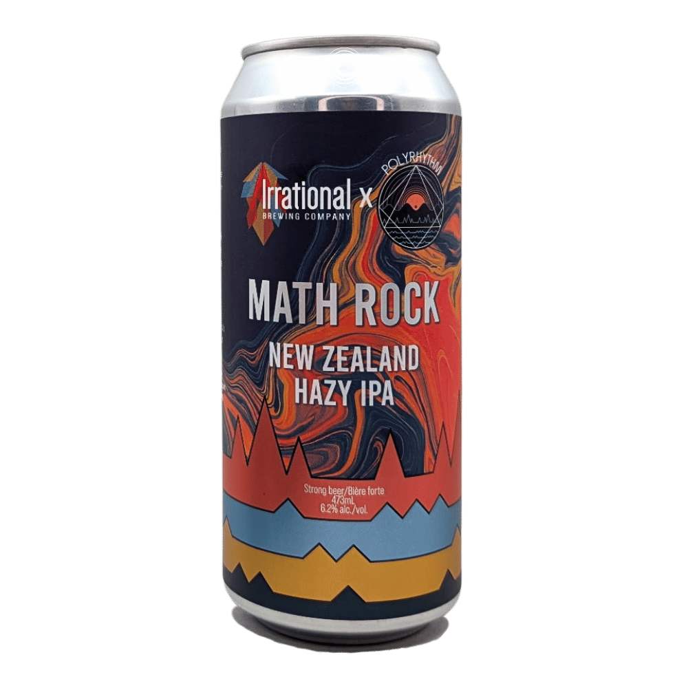 Math Rock Hazy IPA by Polyrhythm Brewing x Irrational Brewing Company, beer label