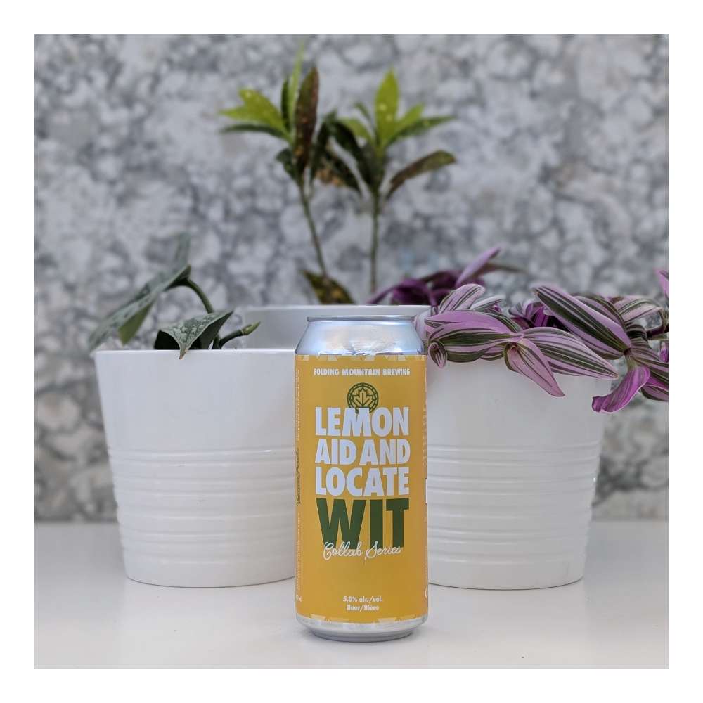Lemon Aid and Locate Witbier by Folding Mountain Brewing, beer label