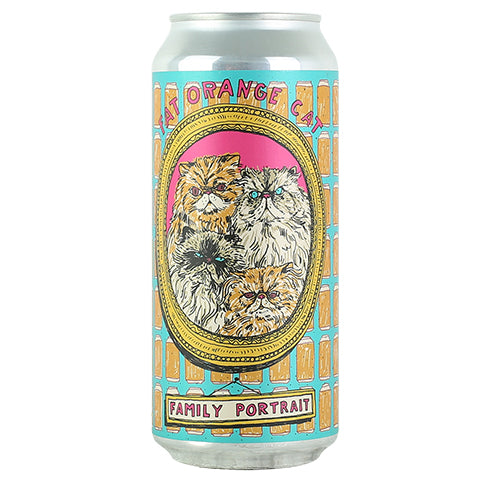Fat Orange Cat Family Portrait Hazy DIPA by Fat Orange Cat Brew Co, beer label