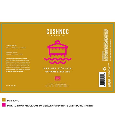Cushnoc Kresge Kolsch German Ale by Cushnoc Brewing Company, beer label