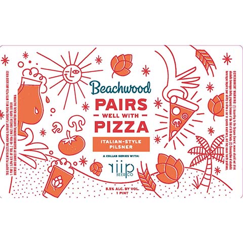 Beachwood Pairs Well with Pizza Pilsner by Beachwood Brewing, beer label