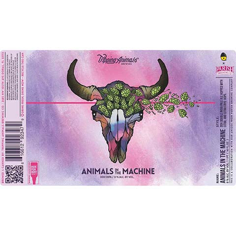 Tripping Animals Animals in the Machine DIPA by Tripping Animals Brewing Co., beer label