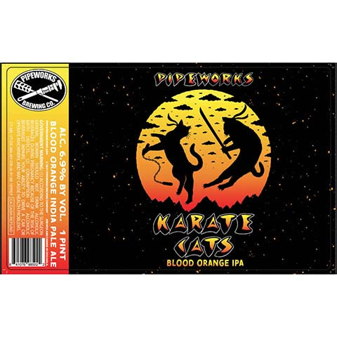 Pipeworks Karate Cats IPA by Pipeworks Brewing Co, beer label