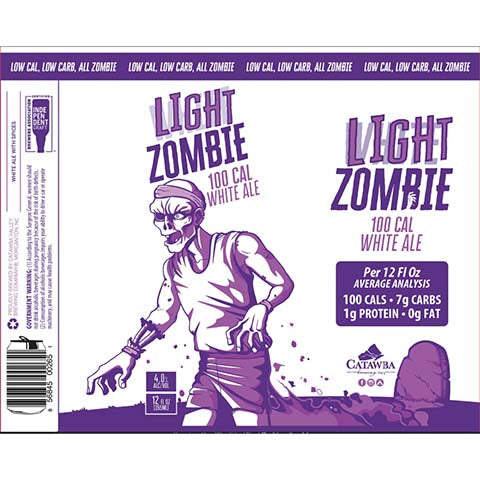 Catawba Light Zombie White Ale by Catawba Brewing Co, beer label