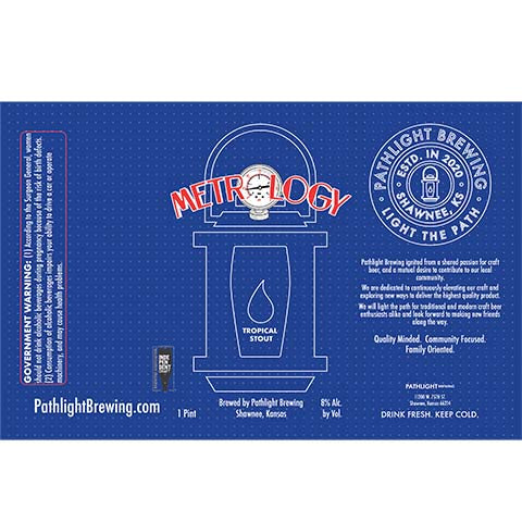 Metrology Tropical Stout by Pathlight Brewing, beer label
