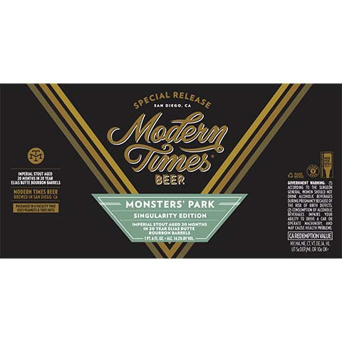Modern Times Monsters' Park Singularity Edition Imperial Stout by Modern Times Beer, beer label