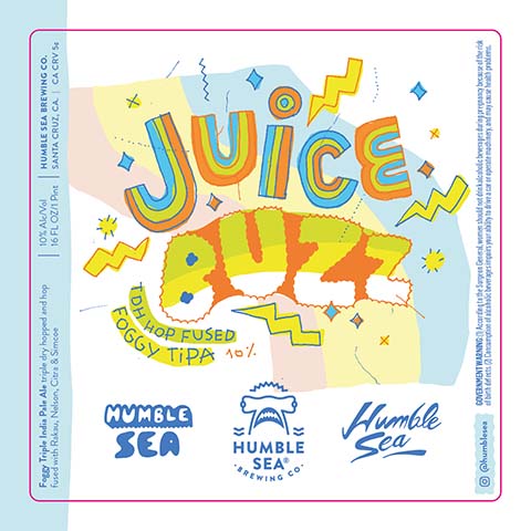 Humble Sea Juice Buzz Foggy TIPA by Humble Sea Brewing Co, beer label