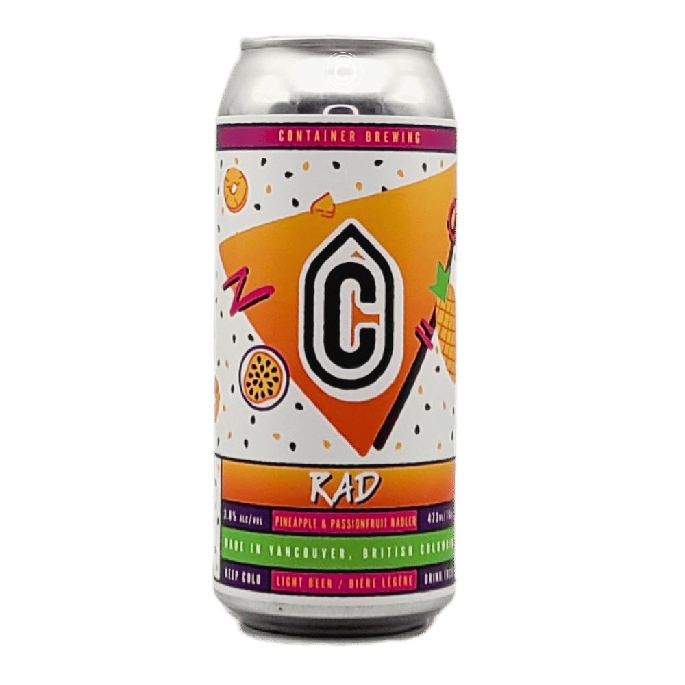 Rad Pineapple and Passionfruit Radler by Container Brewing Ltd., beer label